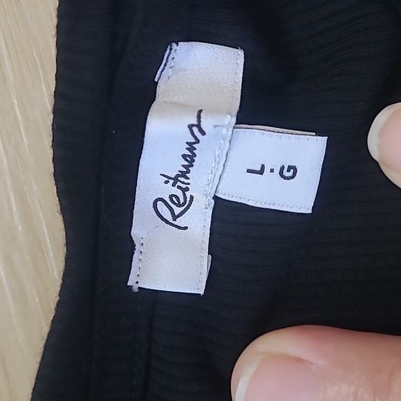 Reitmans Black Ribbed Long Sleeve Top 90% Viscose Size Large - Picture 3 of 5